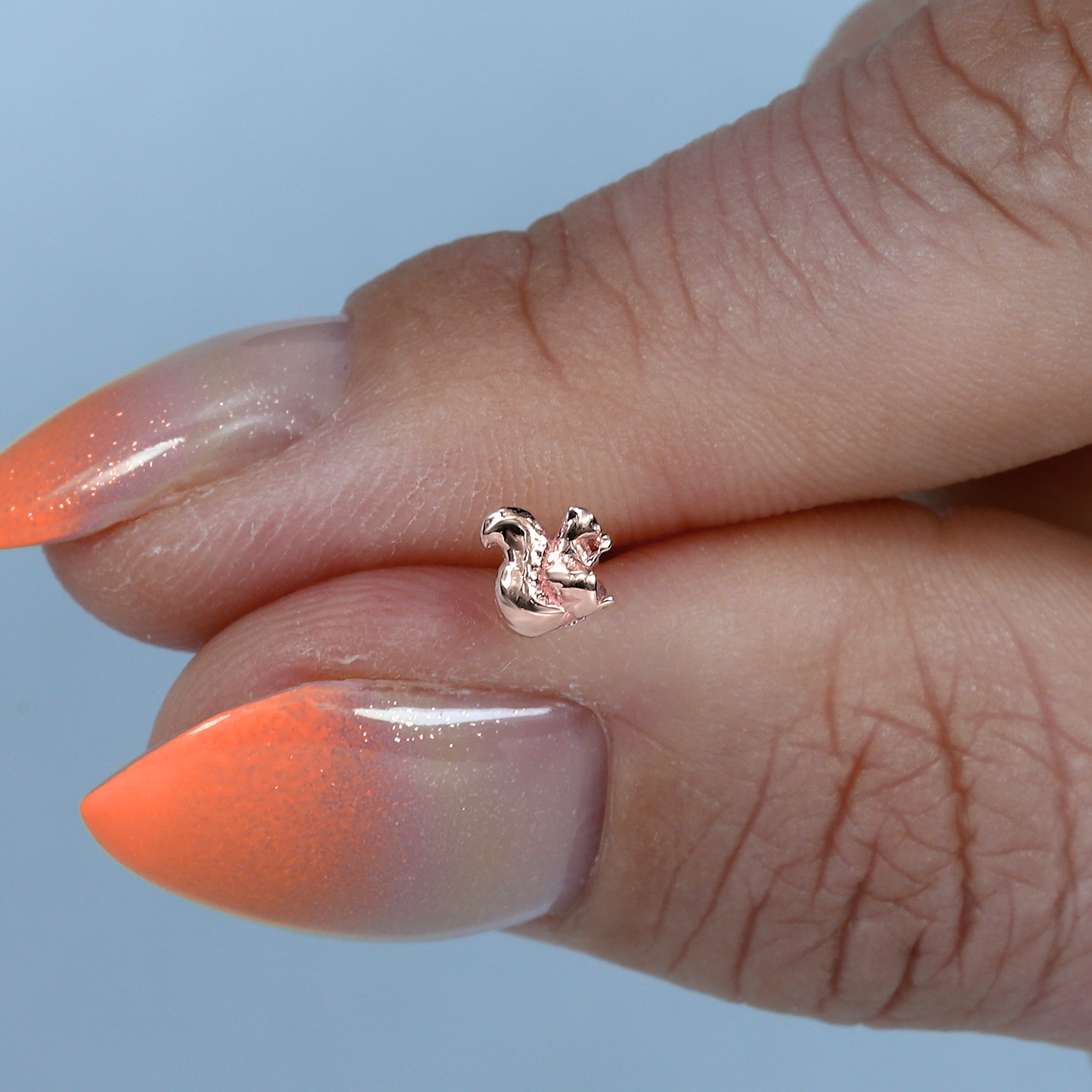 Squirrel Flatback Ear Piercing 14K Gold