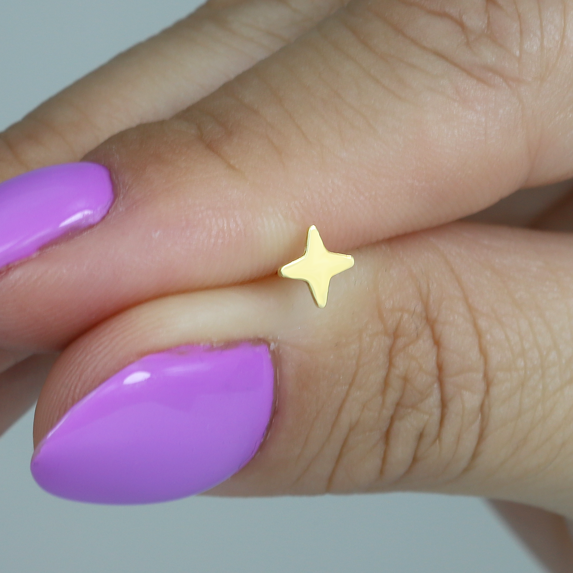 Star Flatback Ear Piercing 14K Gold