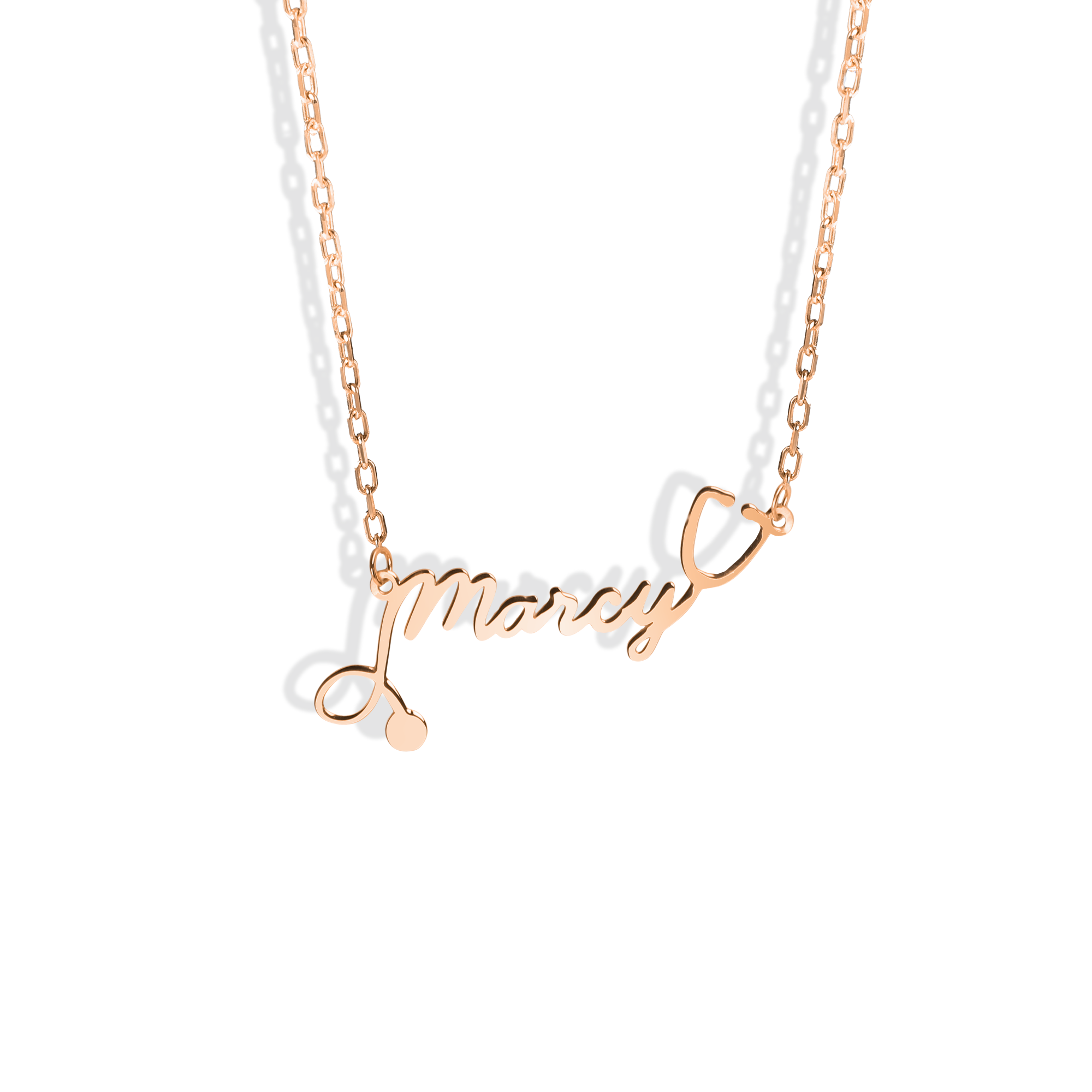 Stethoscope Personalized Name Custom Doctor Necklace 14K Gold