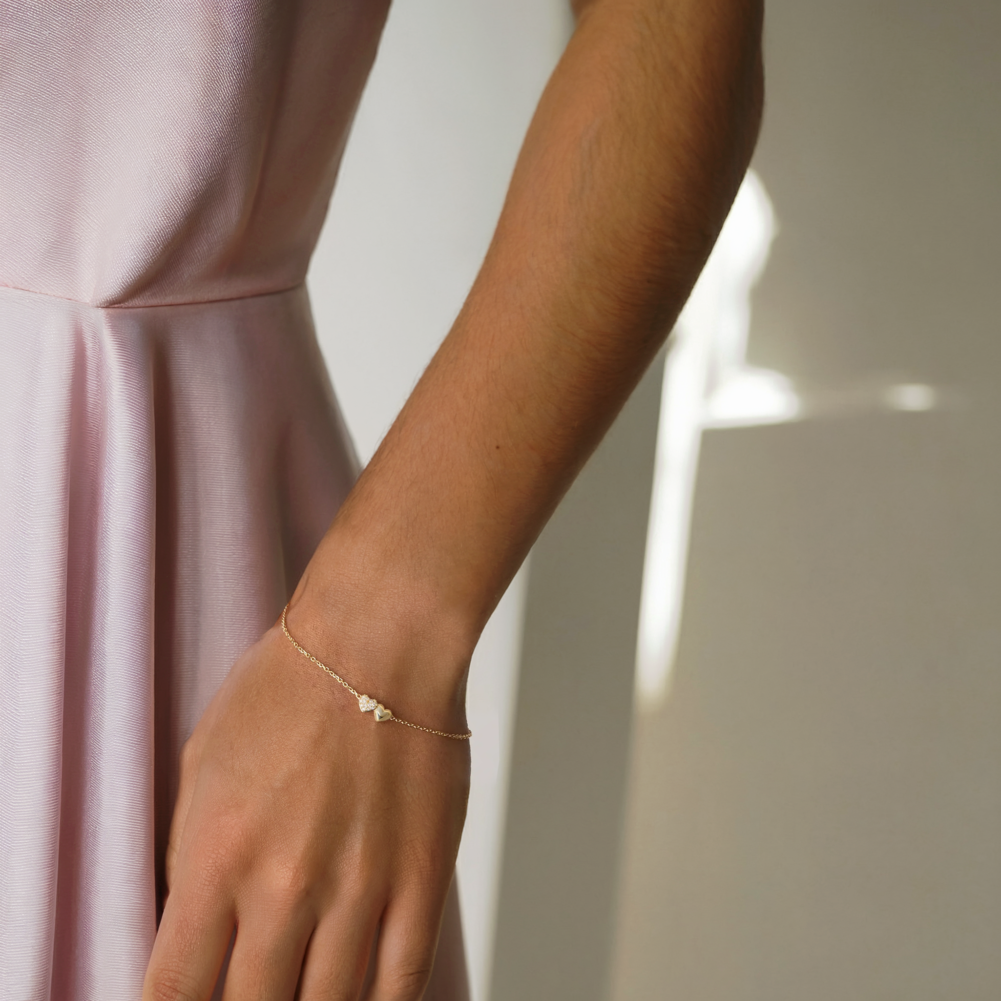 Stony Heart Love Bracelet Diamond 14K Gold