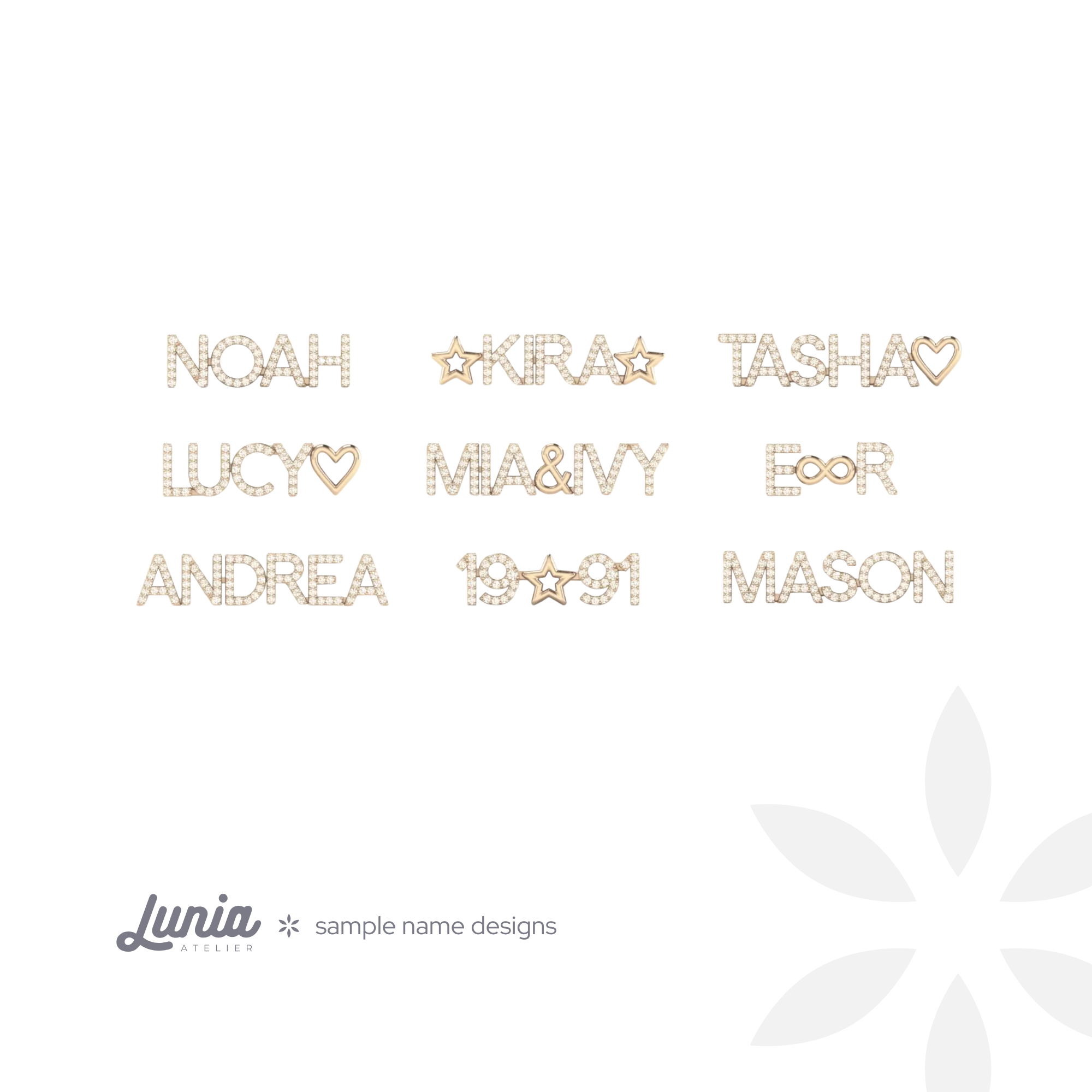 Style Personalized Diamond Name Custom CZ Stone Necklace 14K Gold