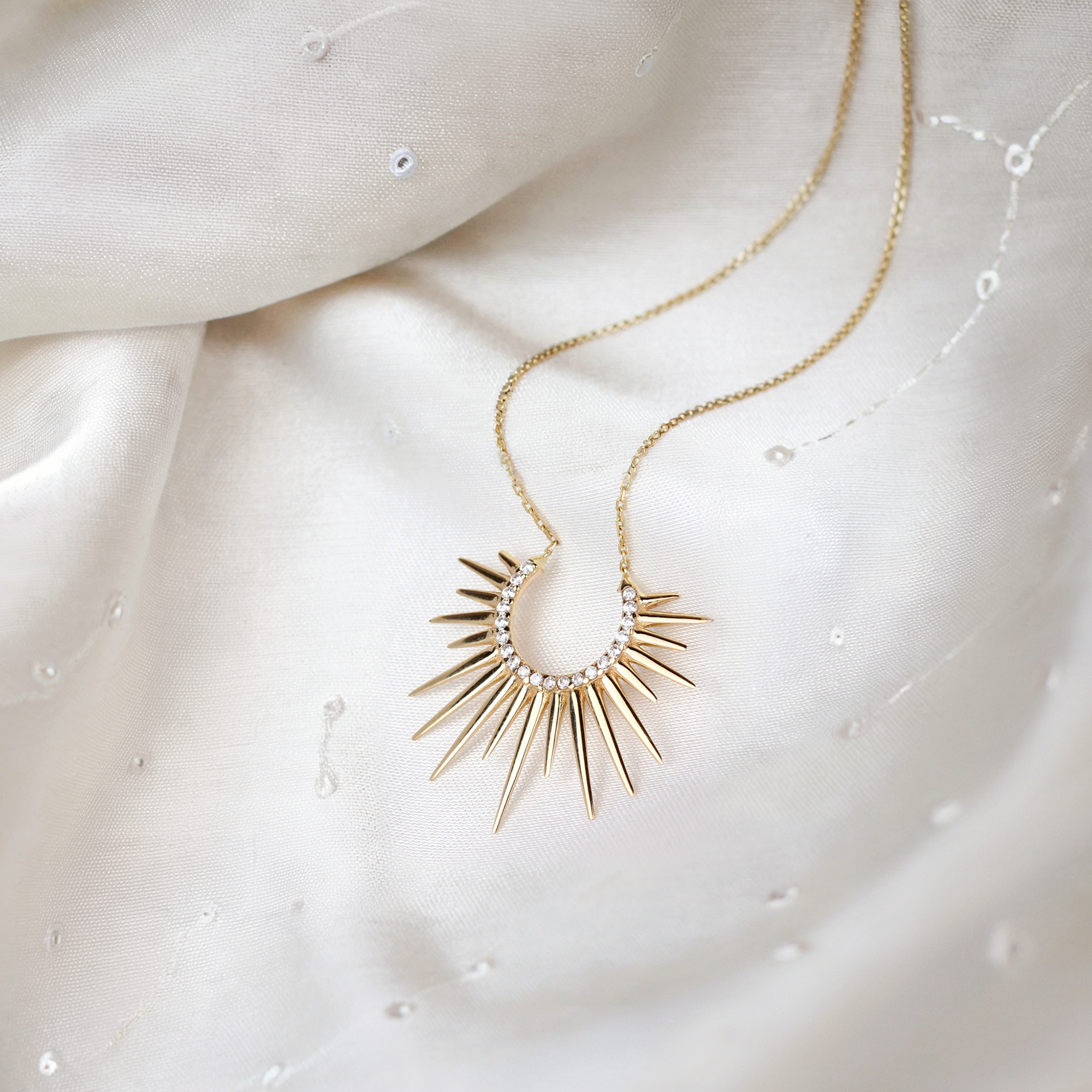Sunburst Light Necklace 14K Gold