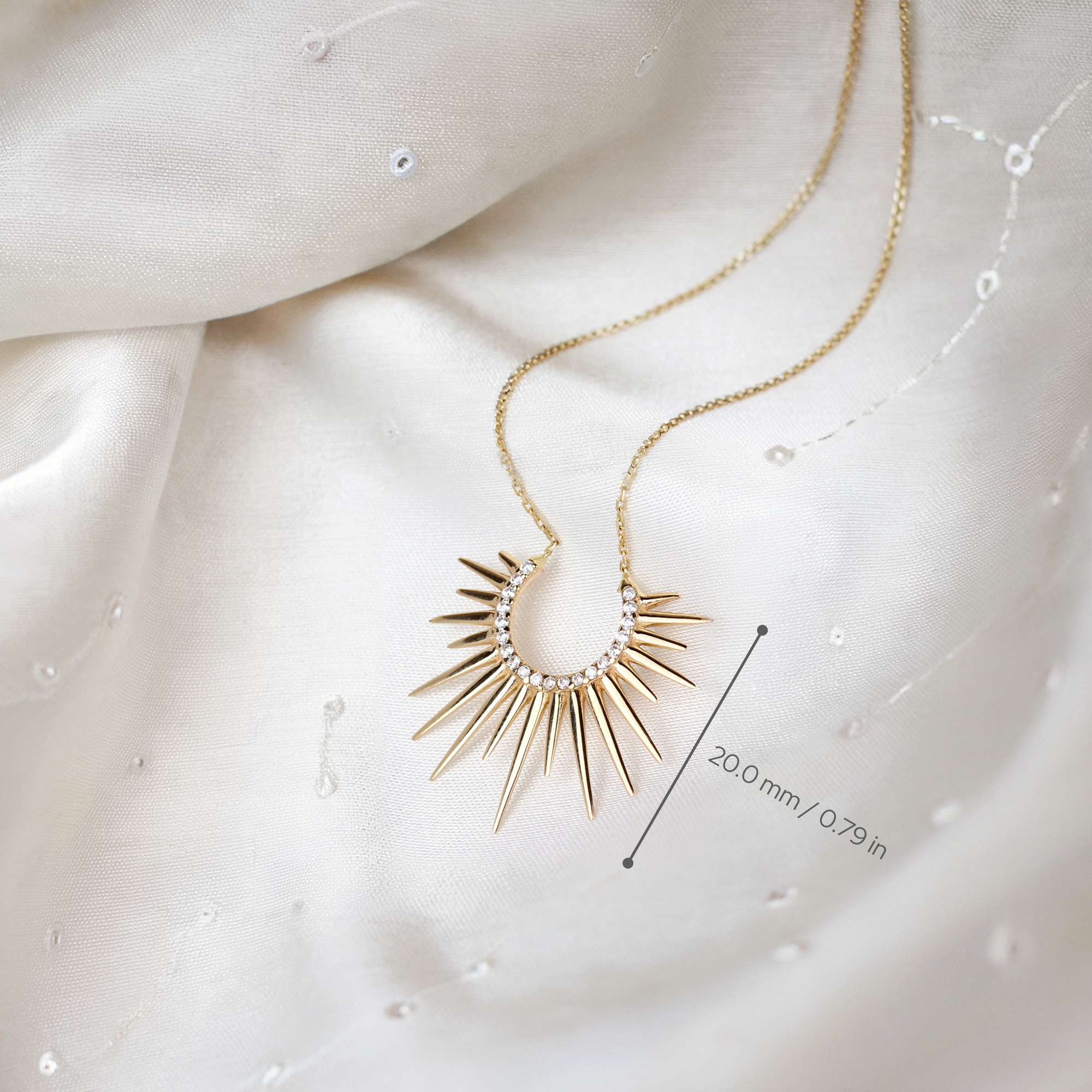 Sunburst Light Necklace 14K Gold