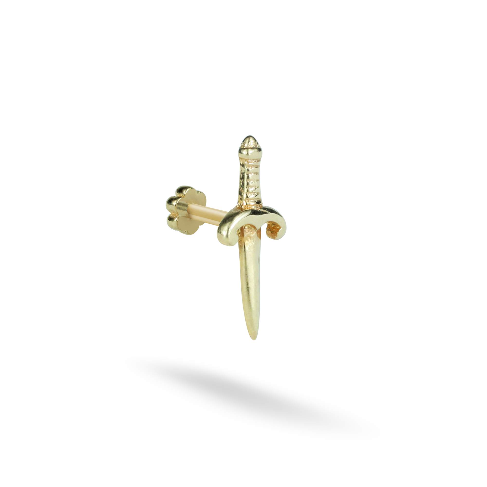 Sword Flatback Ear Piercing 14K Gold