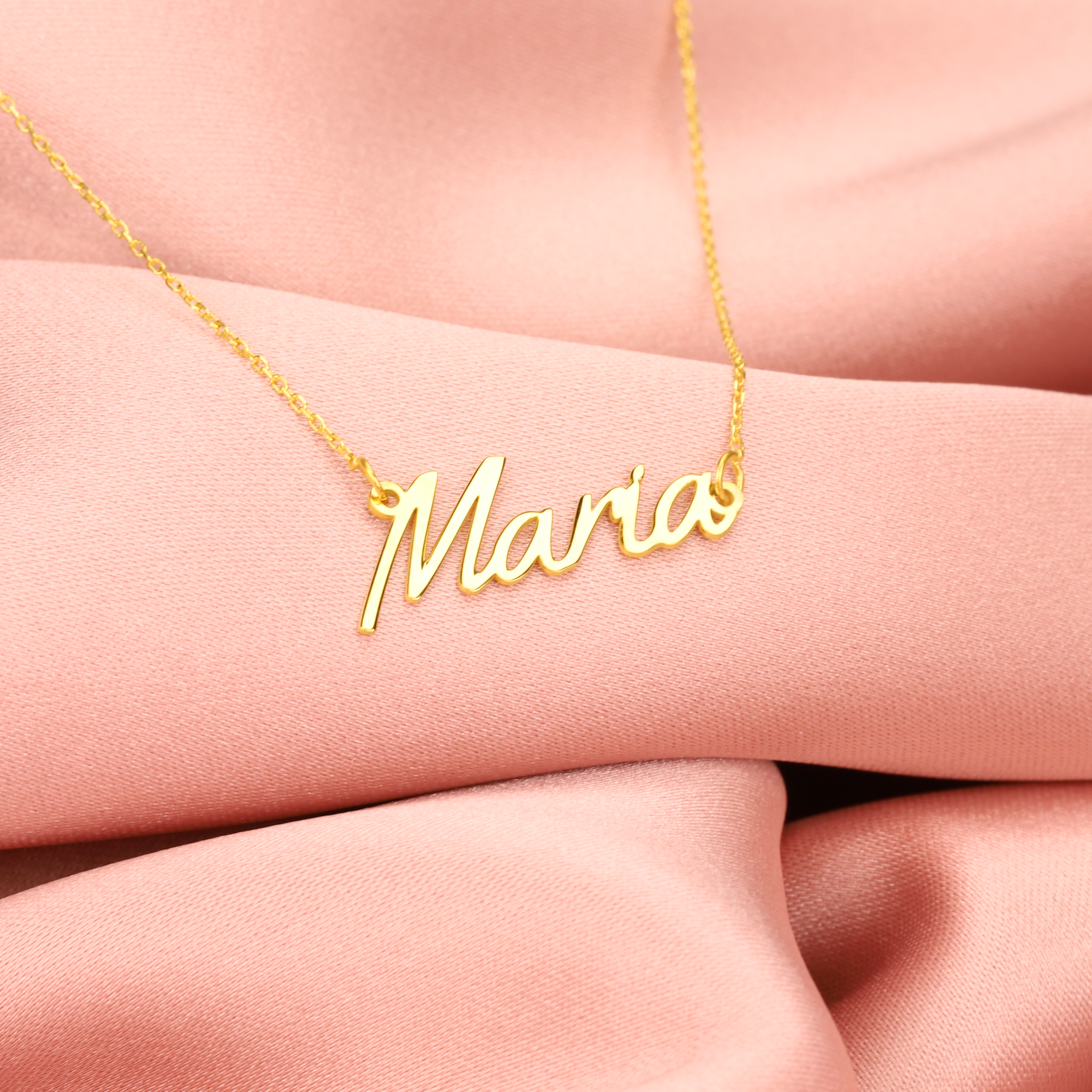 Tailored Personalized Name Custom Necklace 14K Gold
