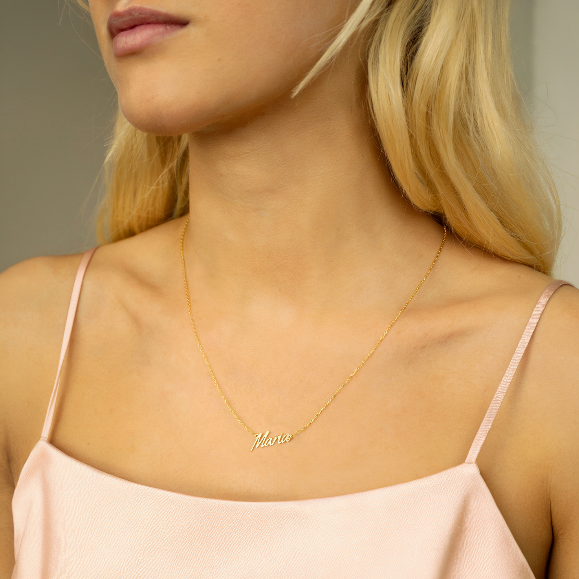 Tailored Personalized Name Custom Necklace 14K Gold