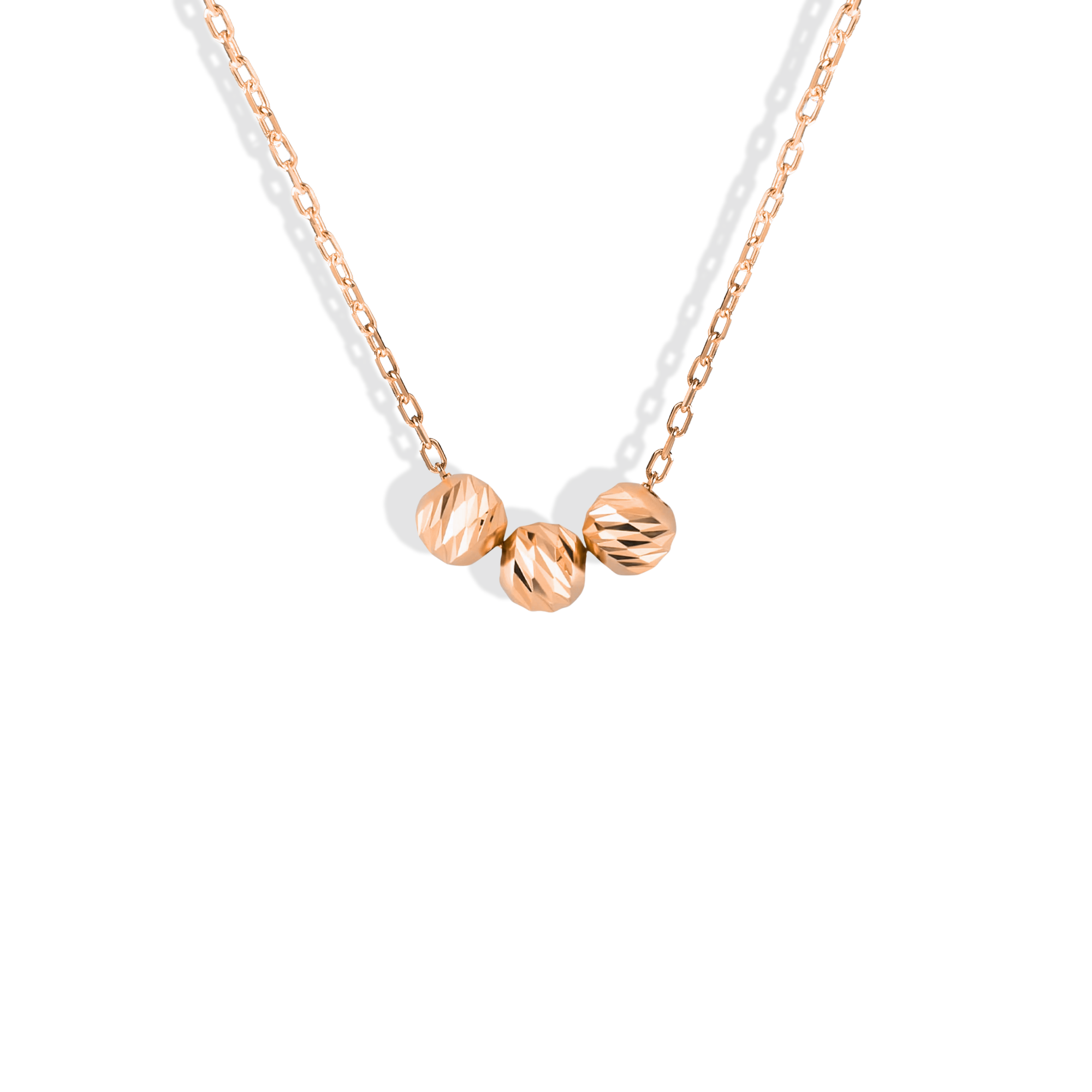 Three Ball Dorika Necklace 14K Gold