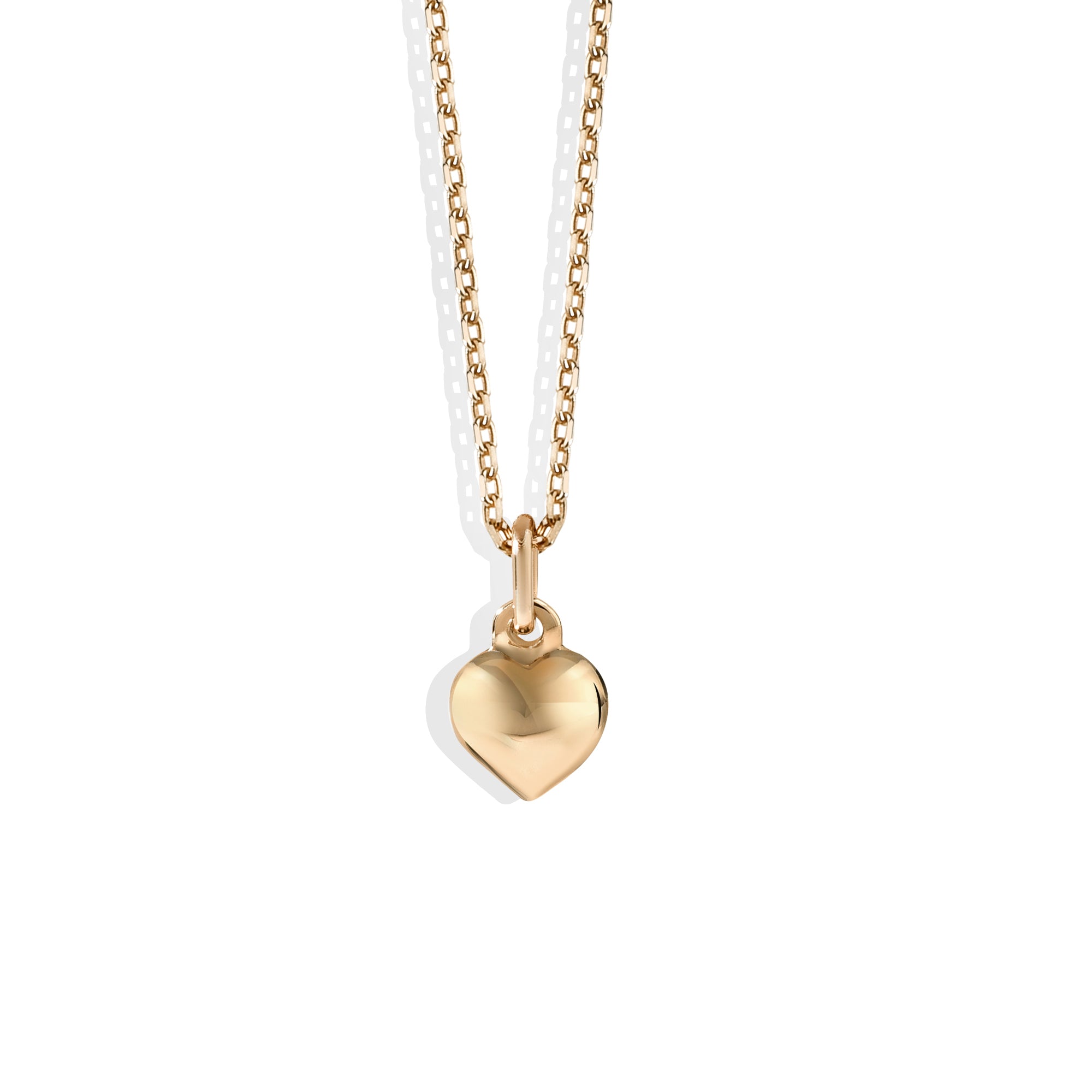 Three Dimensional Mini Heart Necklace 14K Gold