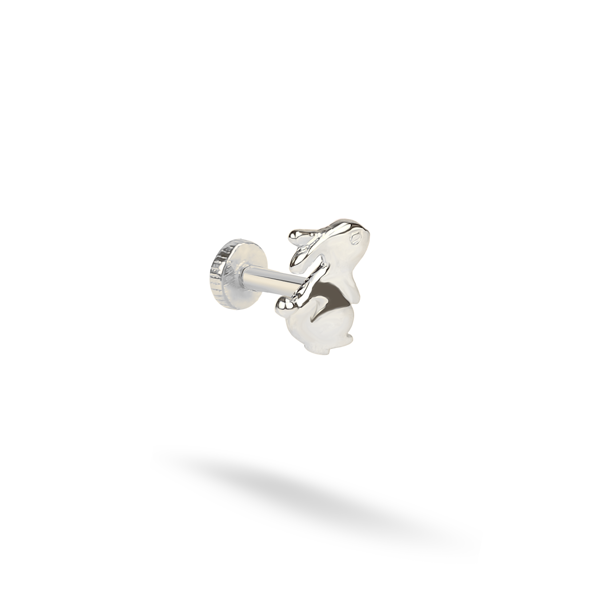 Bunny Rabbit Flatback Ear Piercing 14K Gold