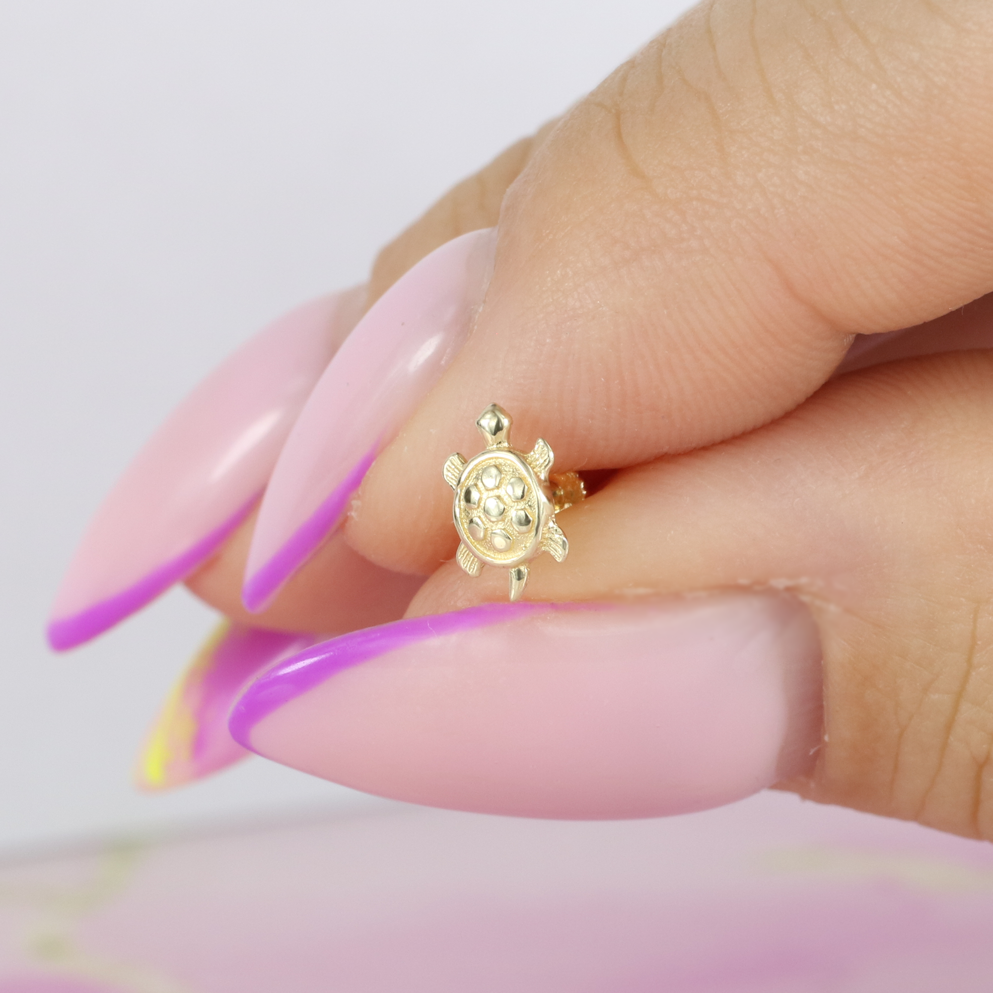 Turtle Flatback Ear Piercing 14K Gold