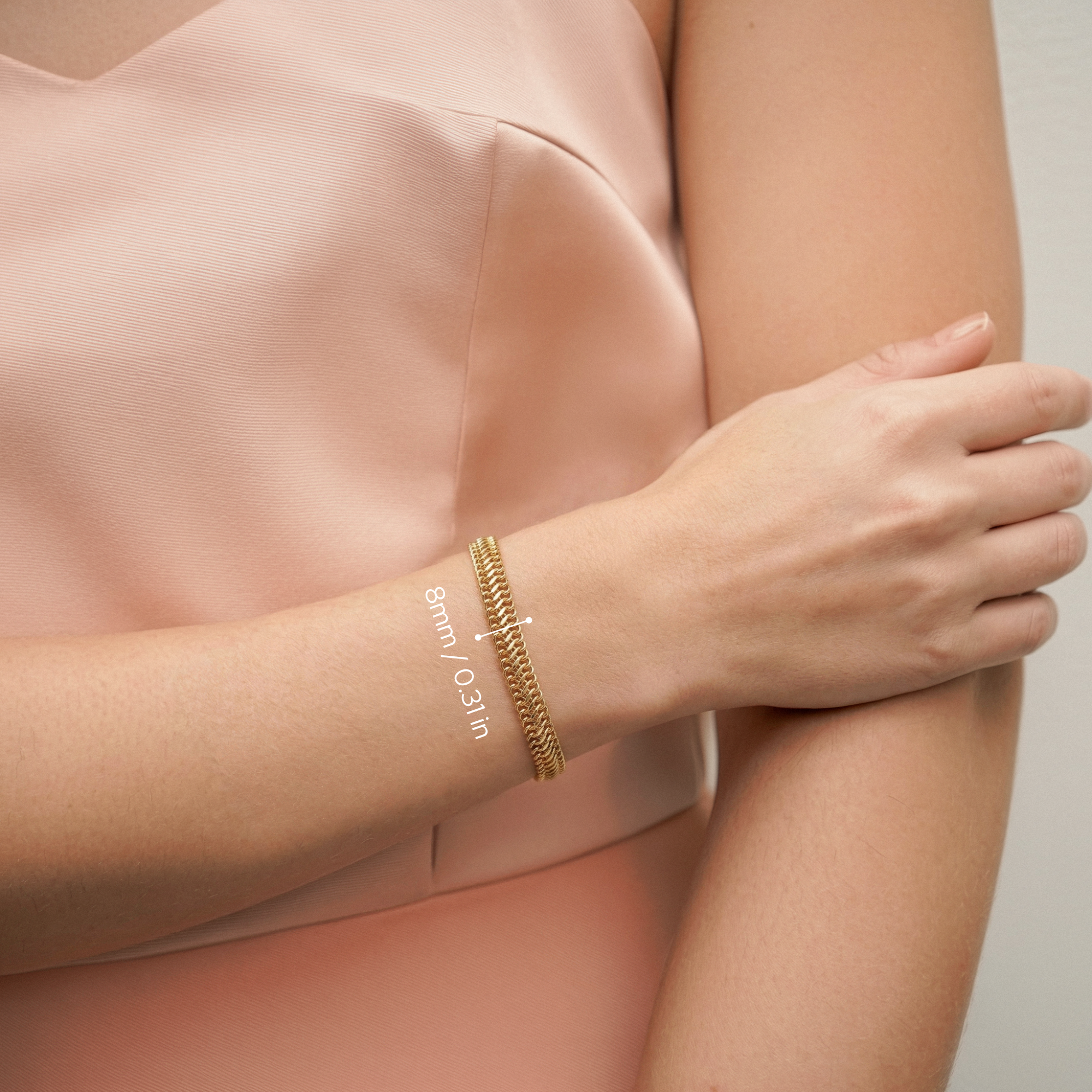 Vienna Parallel Double Curb Chain Bracelet 14K Gold