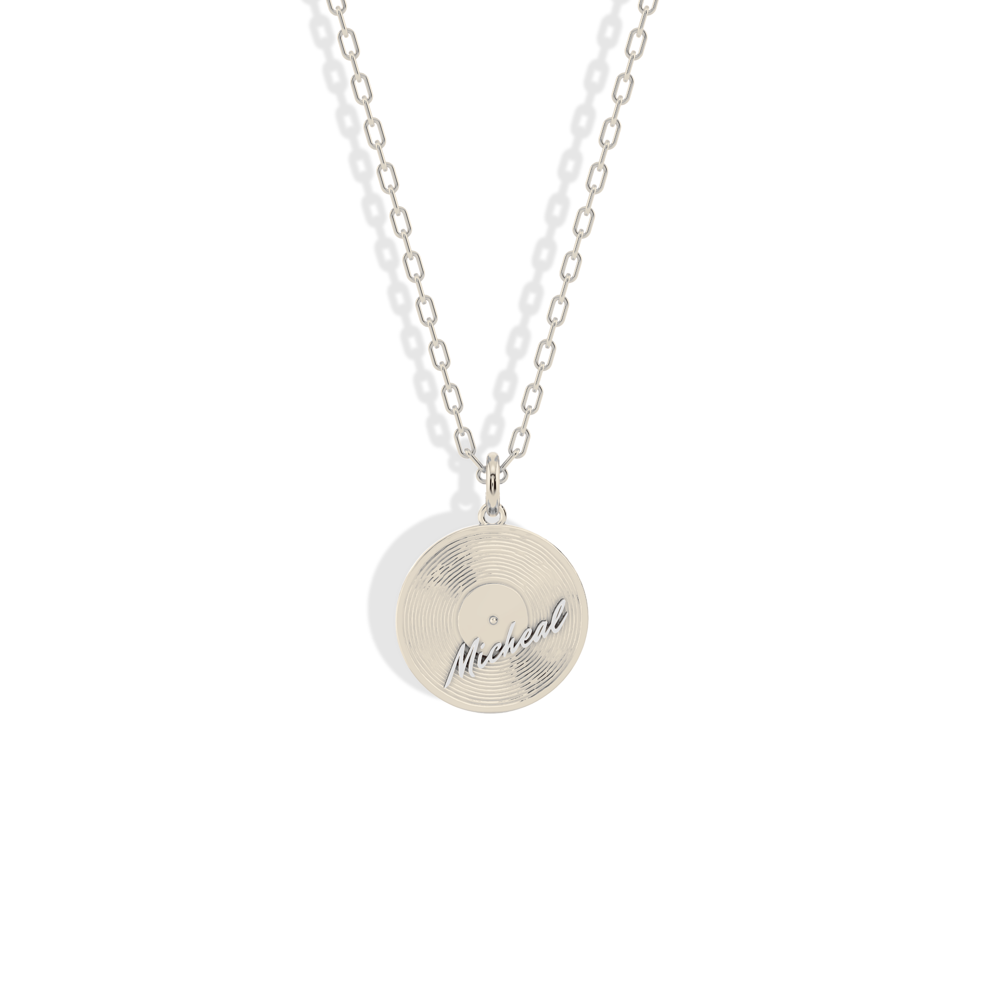 Vinyl record Album Music Name Custom Necklace 14K Gold / Silver