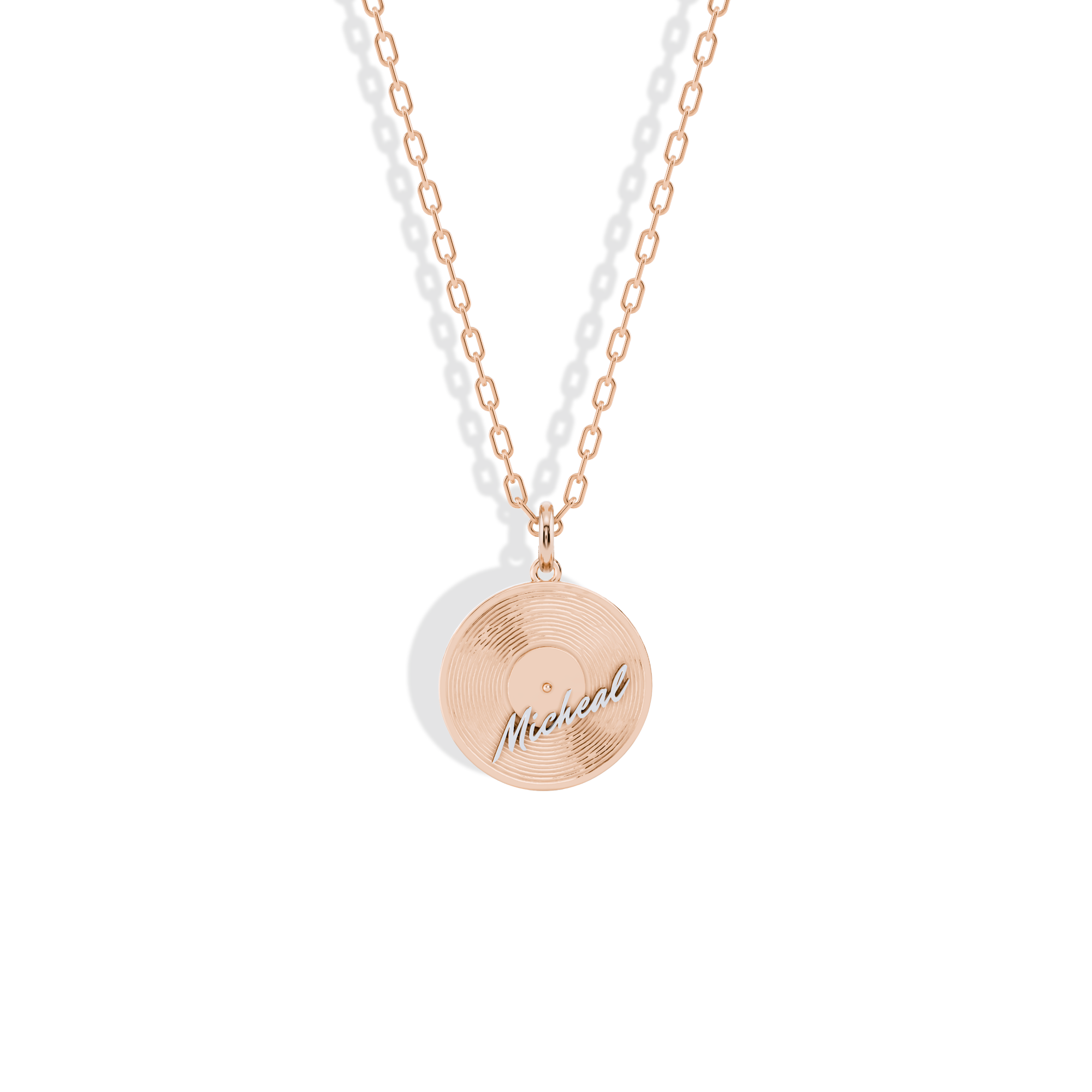 Vinyl record Album Music Name Custom Necklace 14K Gold / Silver