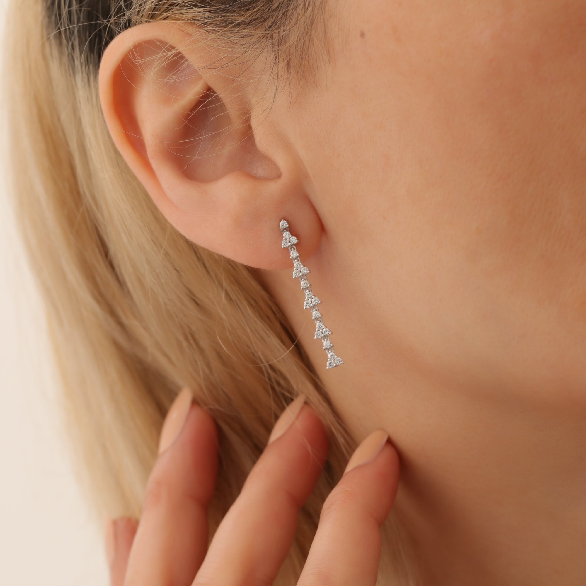 14K Gold Waterway Drop Diamond Earrings