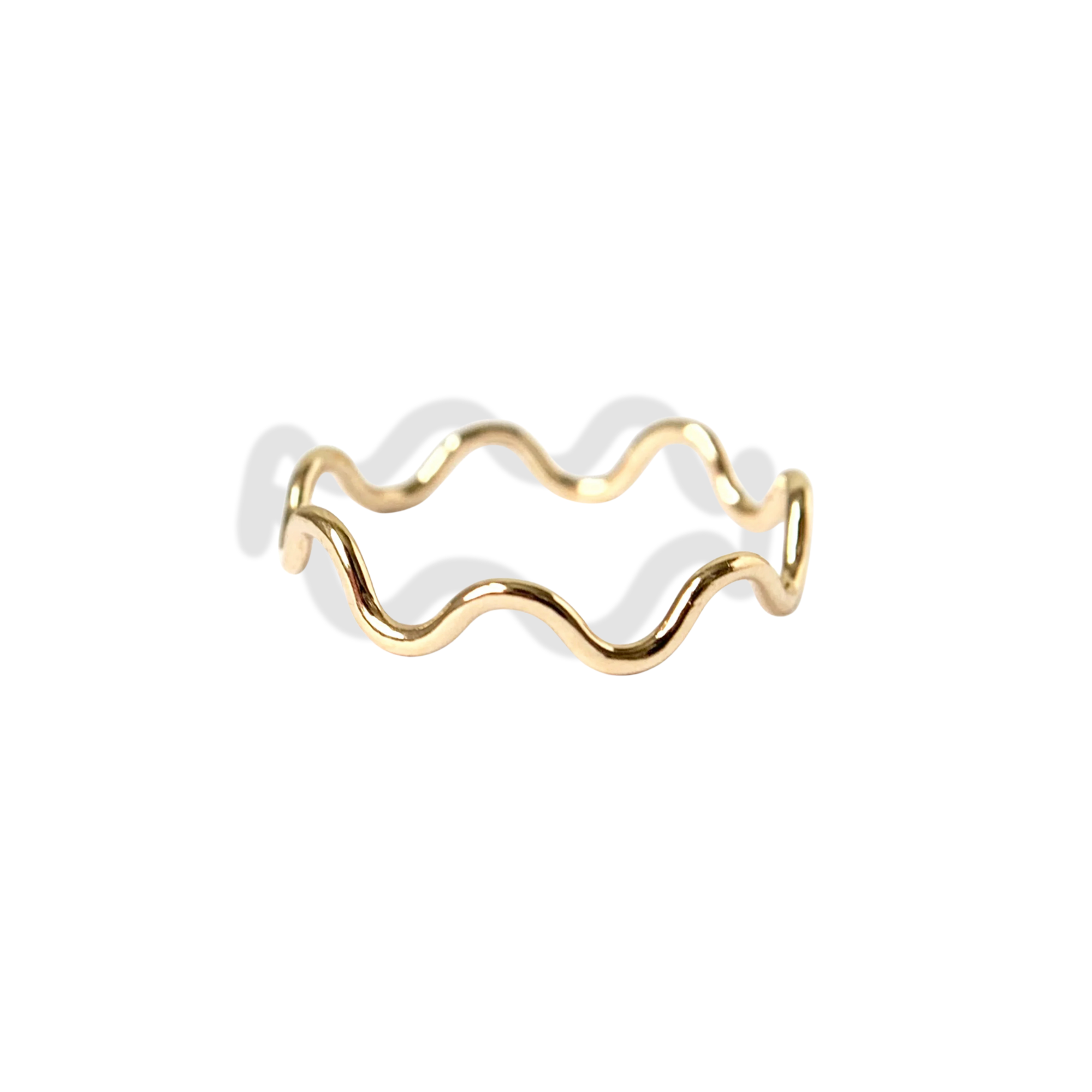 Wave Band Curved Ring 14K Gold / Silver