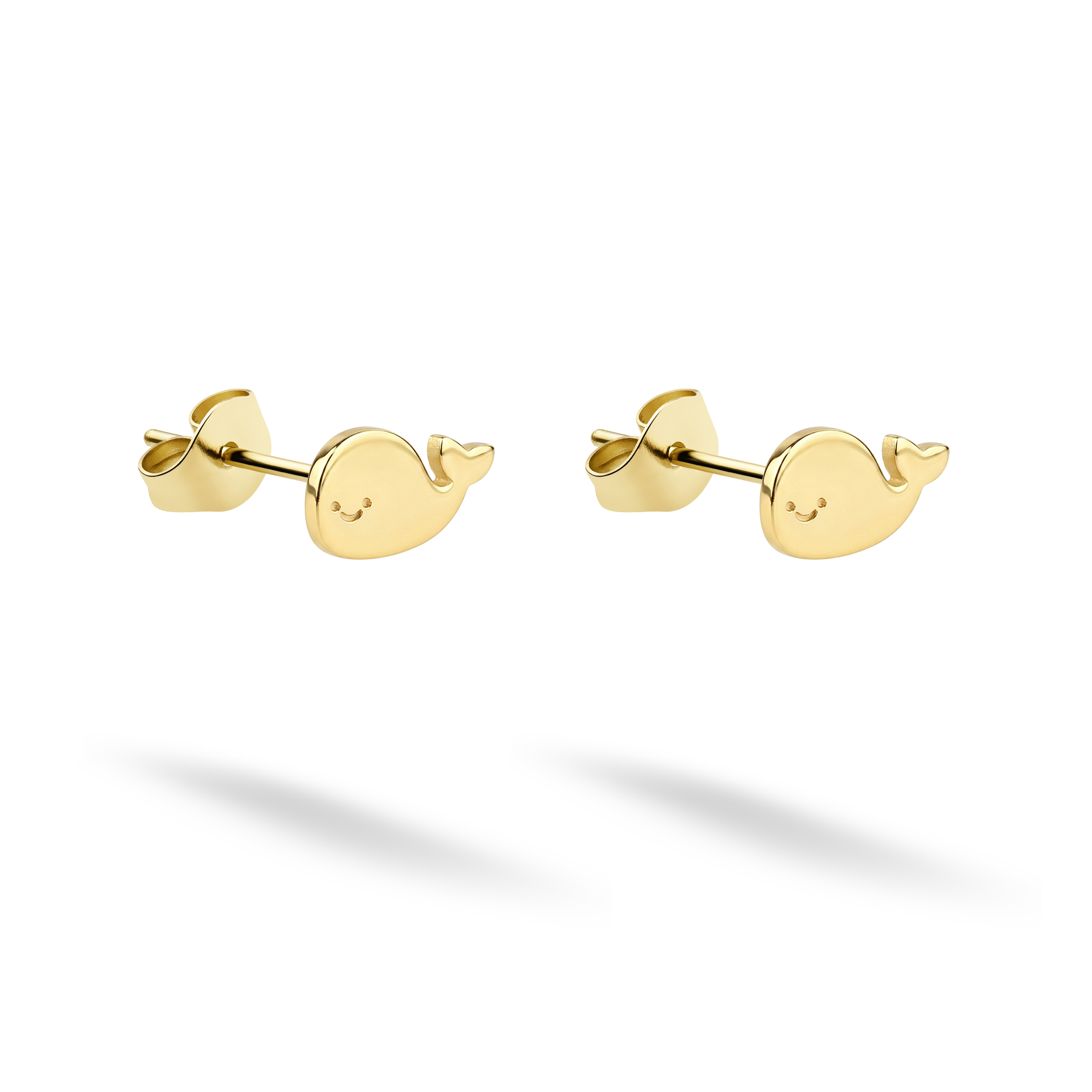 Whale Earrings 14K Gold / Silver inspired by marine life.