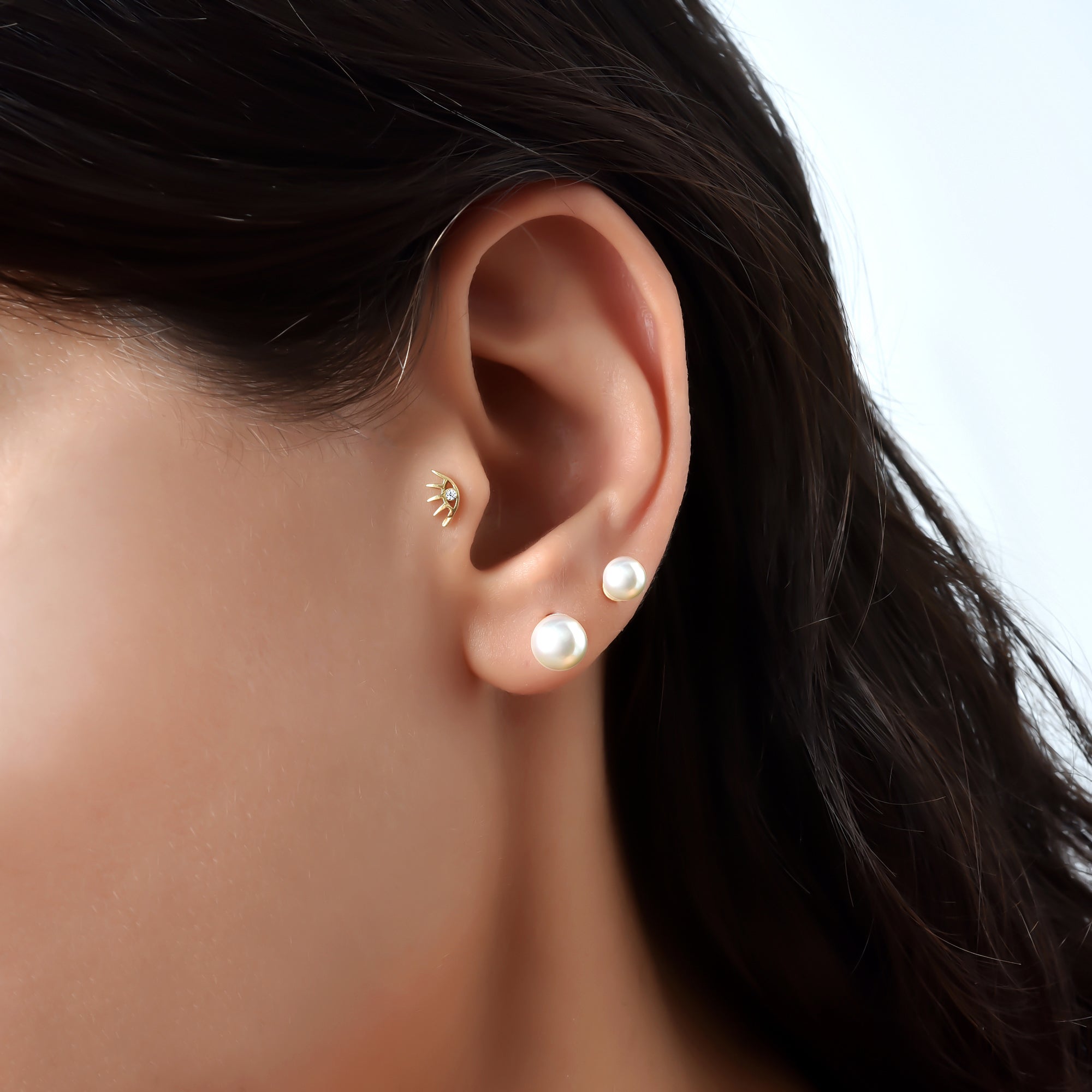 Ivory Sphere Earrings 14K Gold