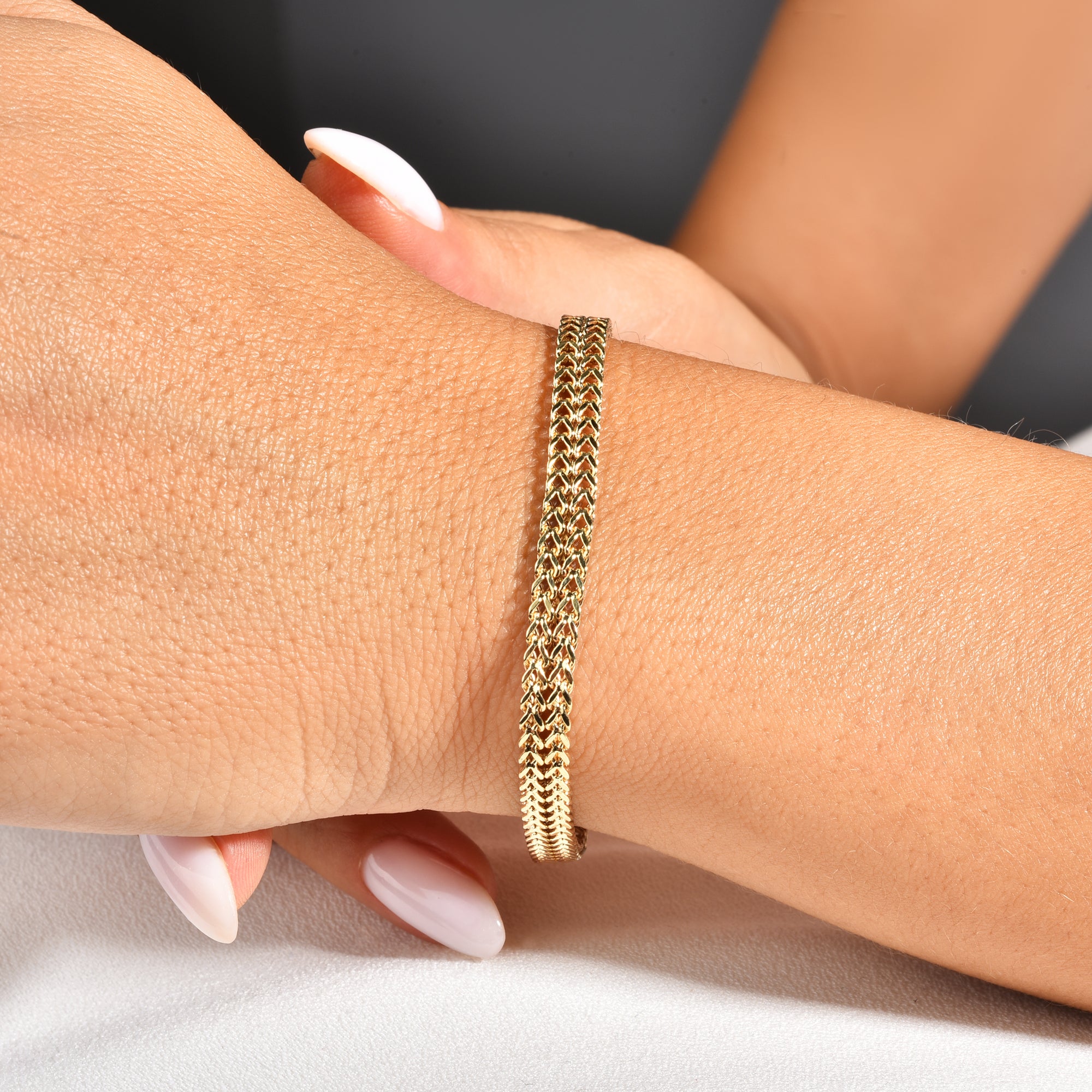 Double Wicker Braided Gold Bracelet