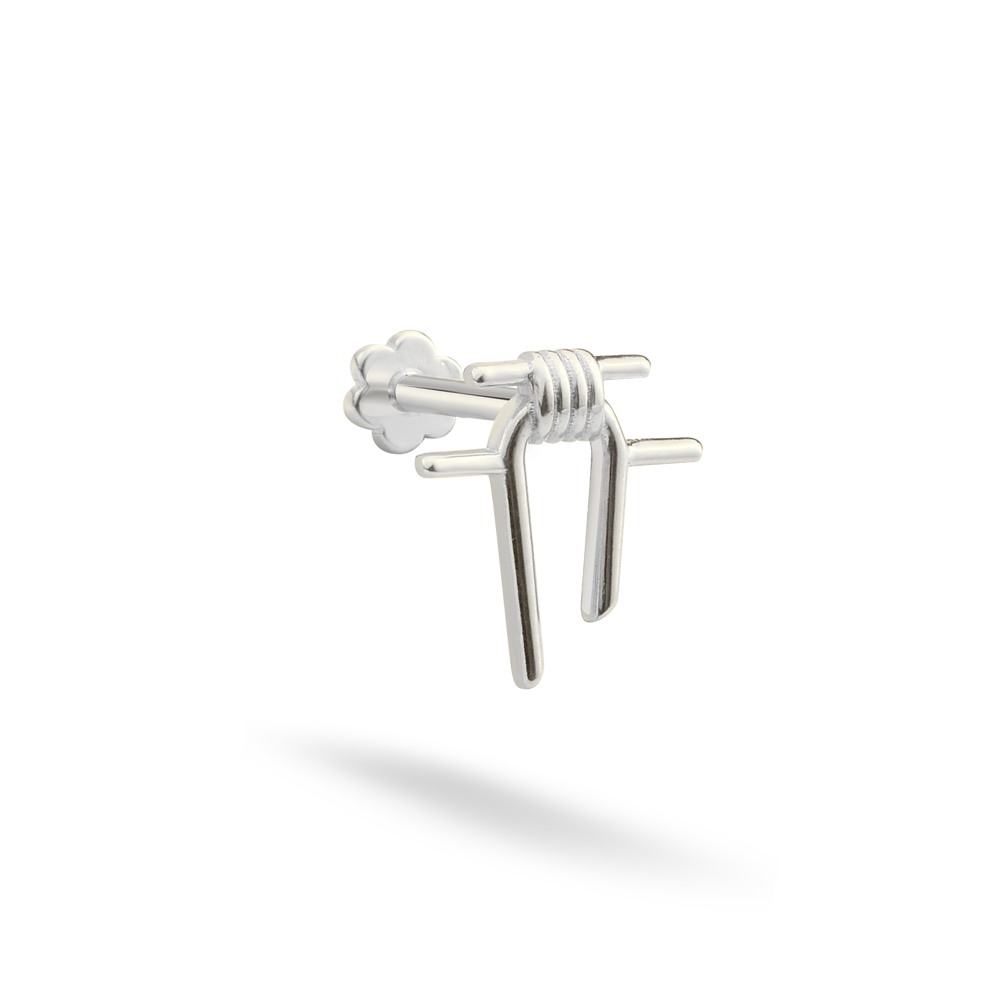 Wire Knot Flatback Ear Piercing 14K Gold