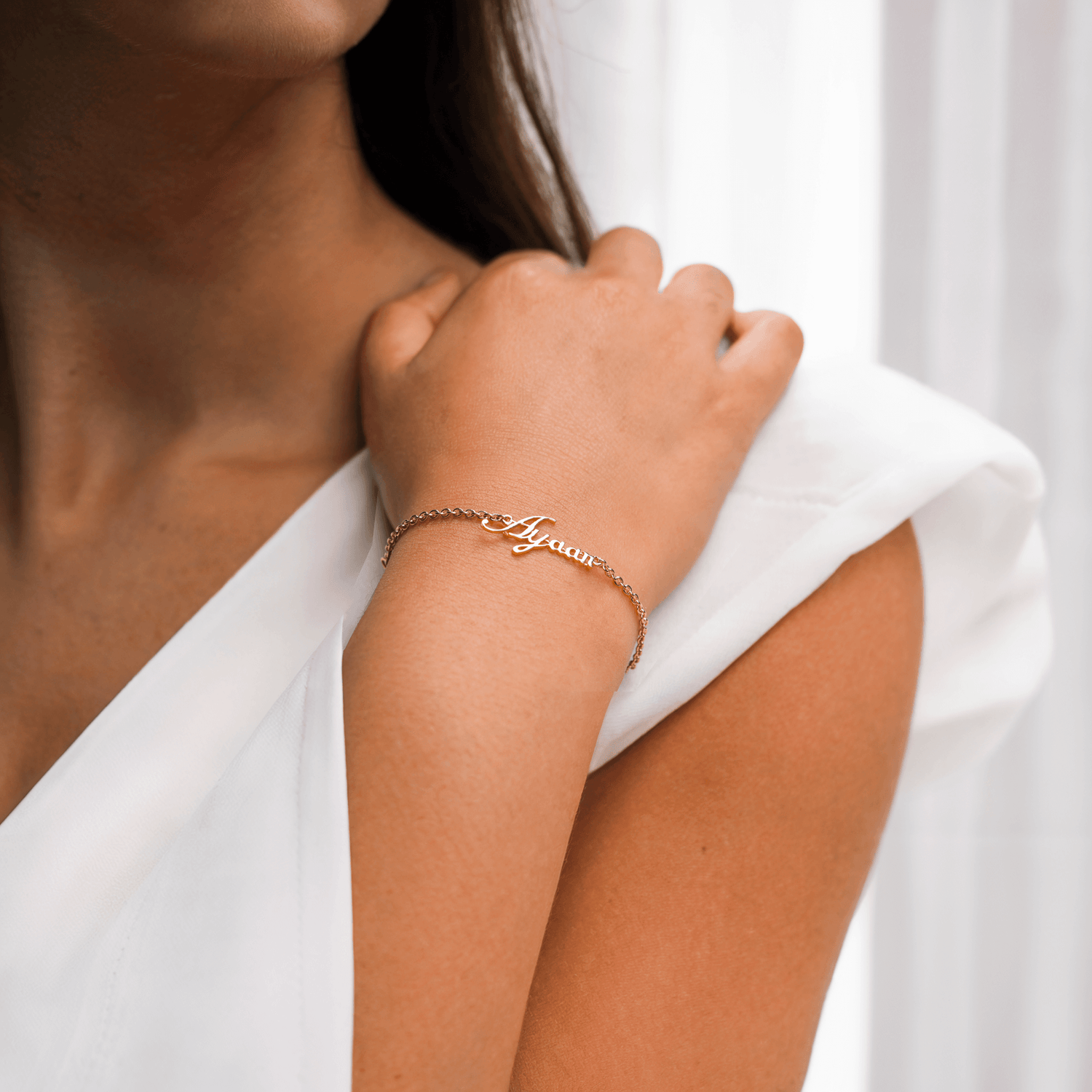 personalized 14k gold bracelet with name engraving