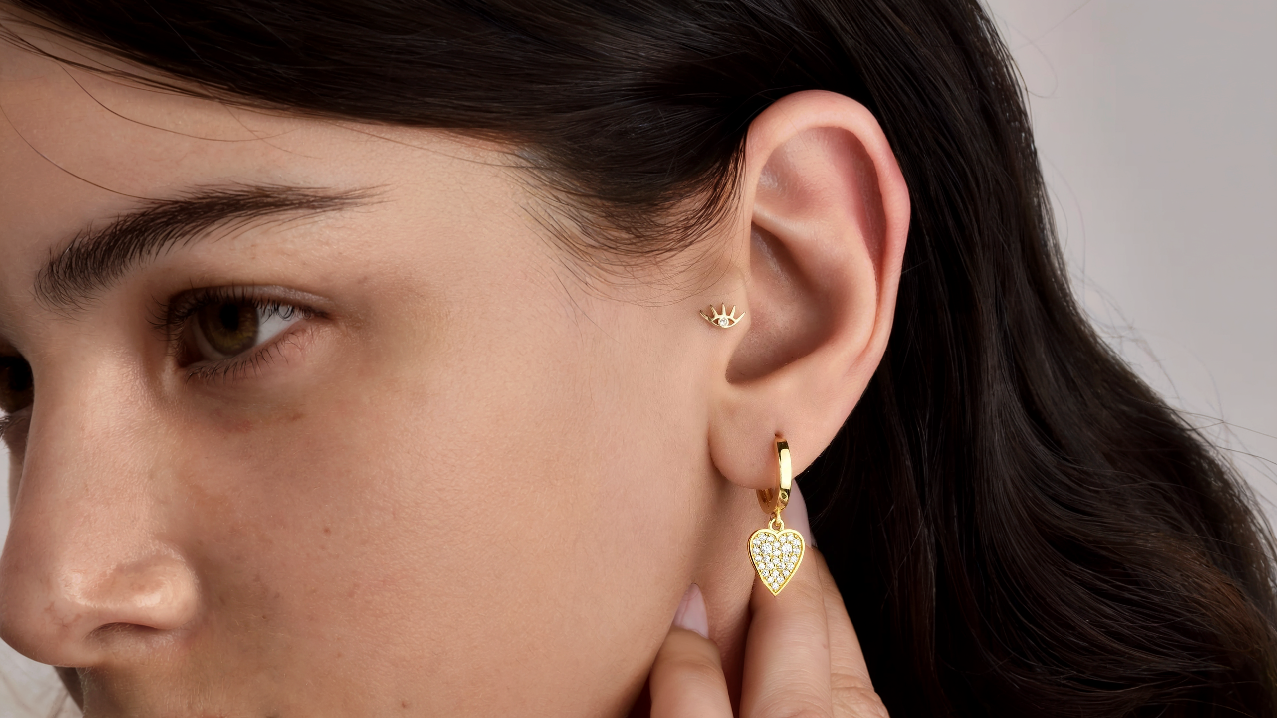 14K gold diamond earrings with minimal and refined design