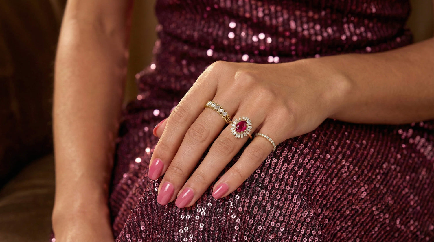 14K gold minimal rings with diamond and solid gold designs