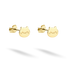 Cute cat stud earrings in gleaming 14K yellow gold with a tiny whiskered face