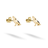 Geometric Howling Wolf stud earrings in 14K yellow gold feature raised muzzles and pointed ears