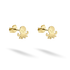 Octopus stud earrings in polished 14K yellow gold with eight curling tentacles