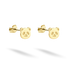 Panda stud earrings in polished 14K yellow gold with rounded ears and engraved facial details