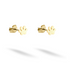 Paw print stud earrings in luminous 14K yellow gold with rounded toe details