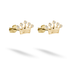 Stone Crown stud earrings in 14K yellow gold sparkle with five clear accents above a polished band