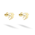 Swallow bird stud earrings in luminous 14K yellow gold with wings spread in flight