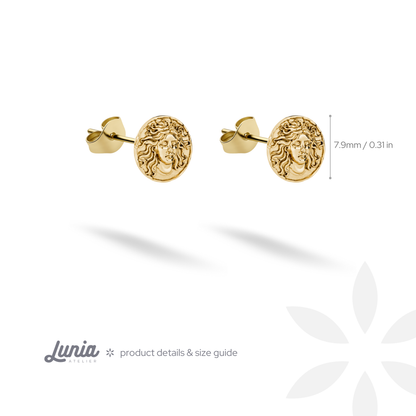 A vertical marker on the Lunia guide shows the Medusa earring height at 7.9 mm