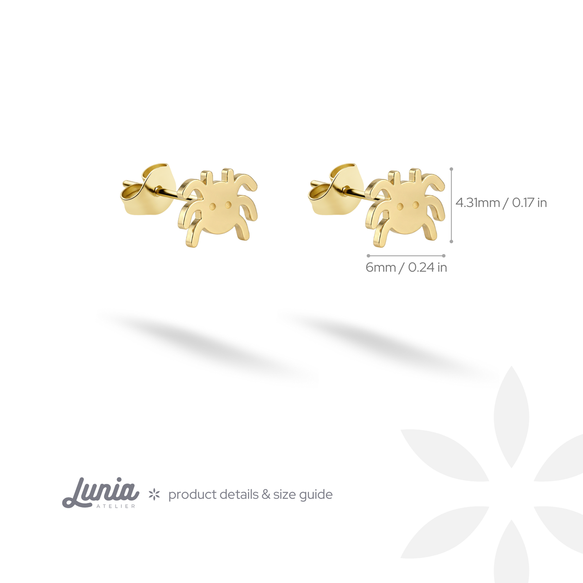 The low-profile spider covers 6.0 mm across the lobe and measures 4.314 mm vertically