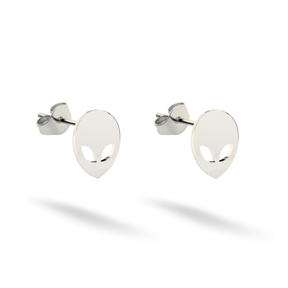 Alien silhouettes appear futuristic in reflective 14K white gold