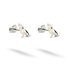 Cool white gold catches along the polygonal back, legs and lifted wolf head