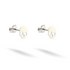 Compact skull studs shown in clean 14K white gold with matching backs