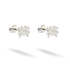 Eight-legged earrings presented in clean 14K white gold against black