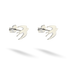 Sleek 14K white gold swallow earrings displayed with their pointed wings visible