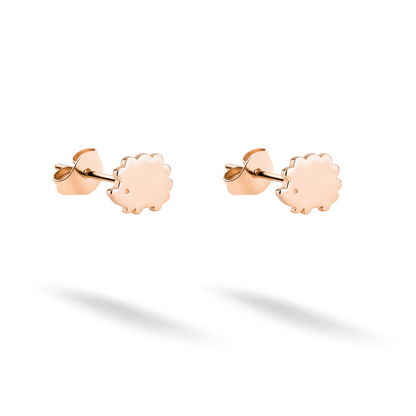 Warm 14K rose gold softens the textured silhouette of these hedgehog earrings