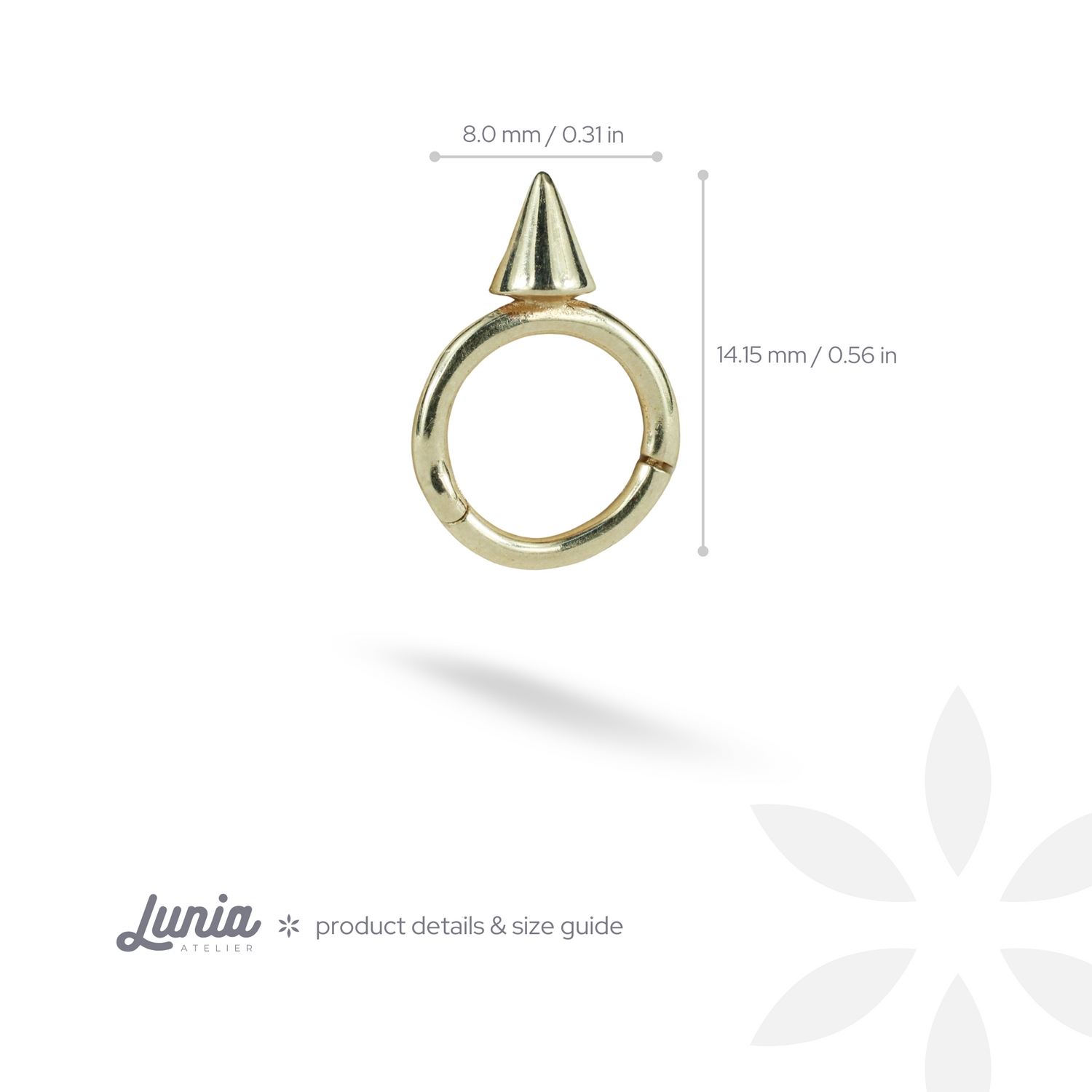Cone Hoop Ear Piercing 14K Gold