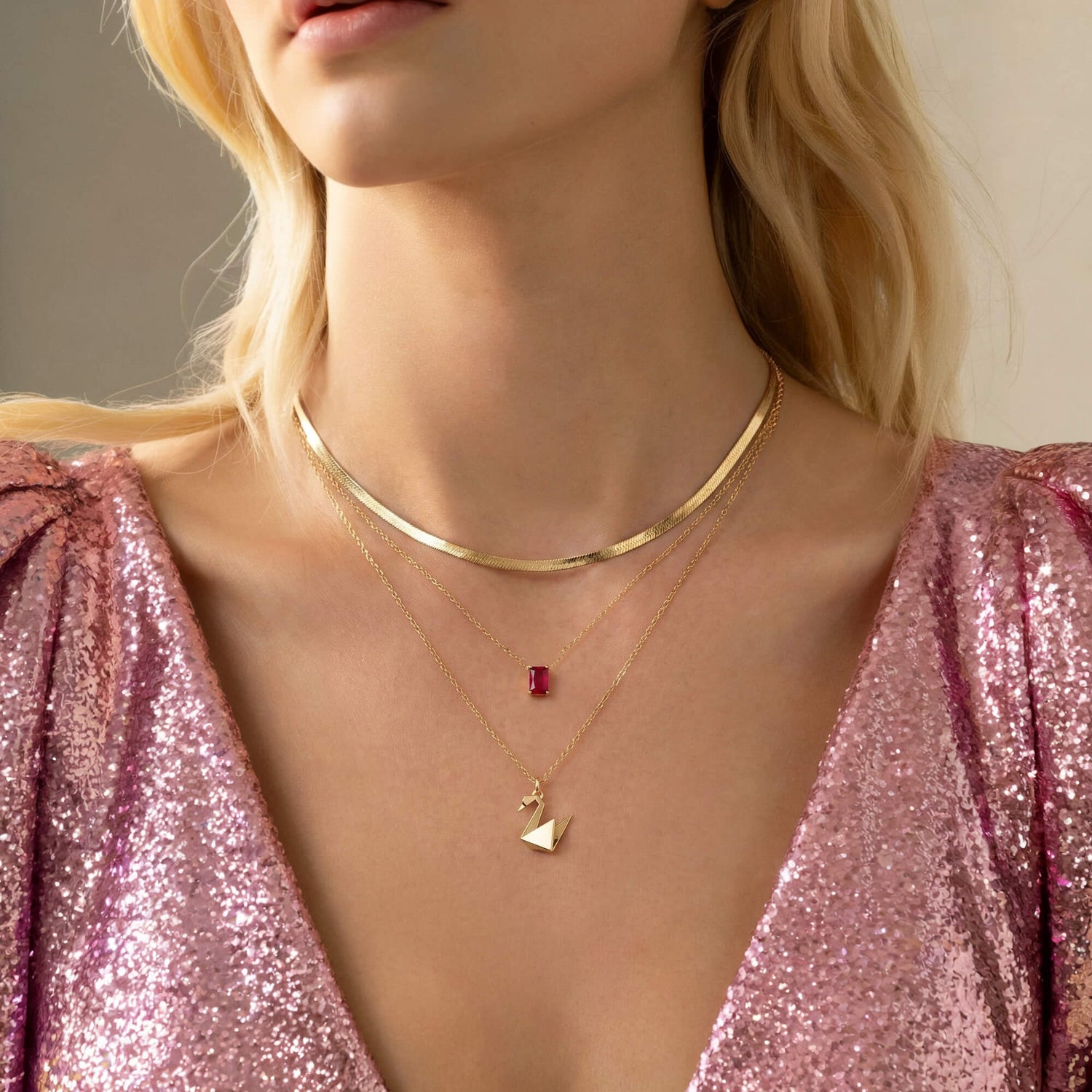 Minimalist necklaces crafted in solid 14K gold fine jewelry