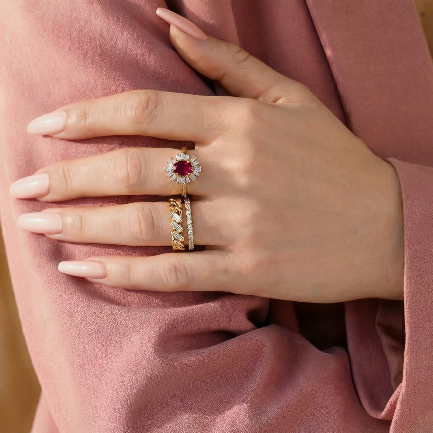 Minimal gold rings collection in 14K solid gold