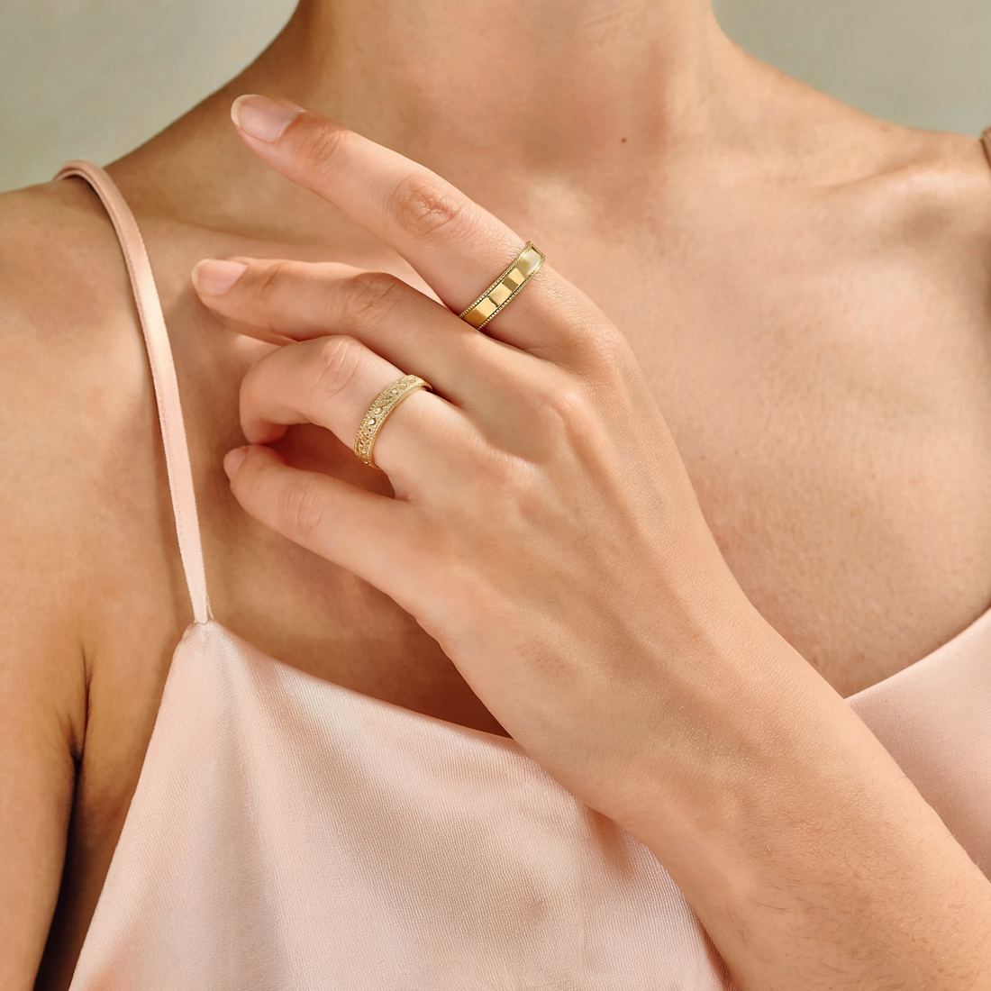 14K Gold Ring with Dot Detail