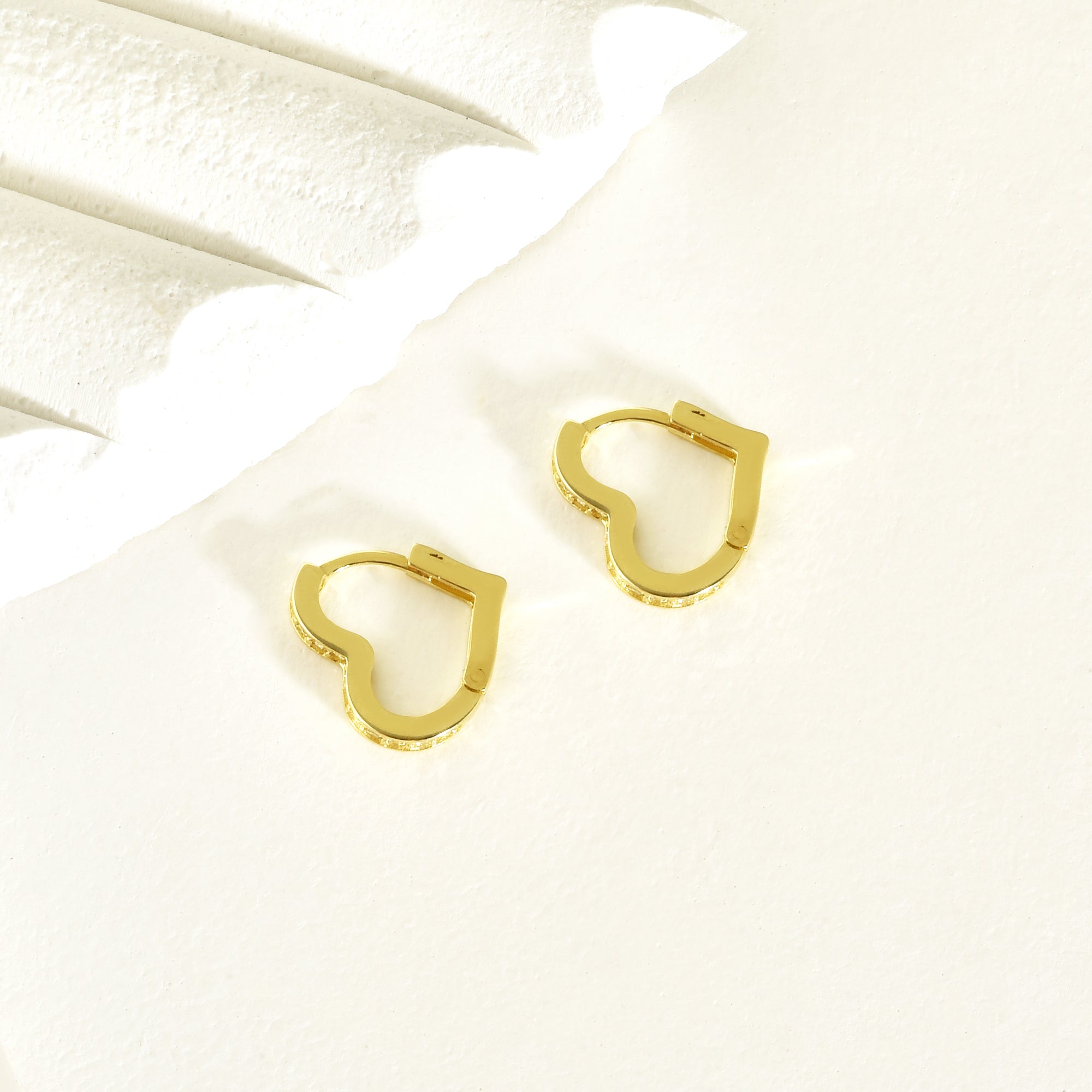 Love Huggie Diamond Hoops Earrings 14K Gold