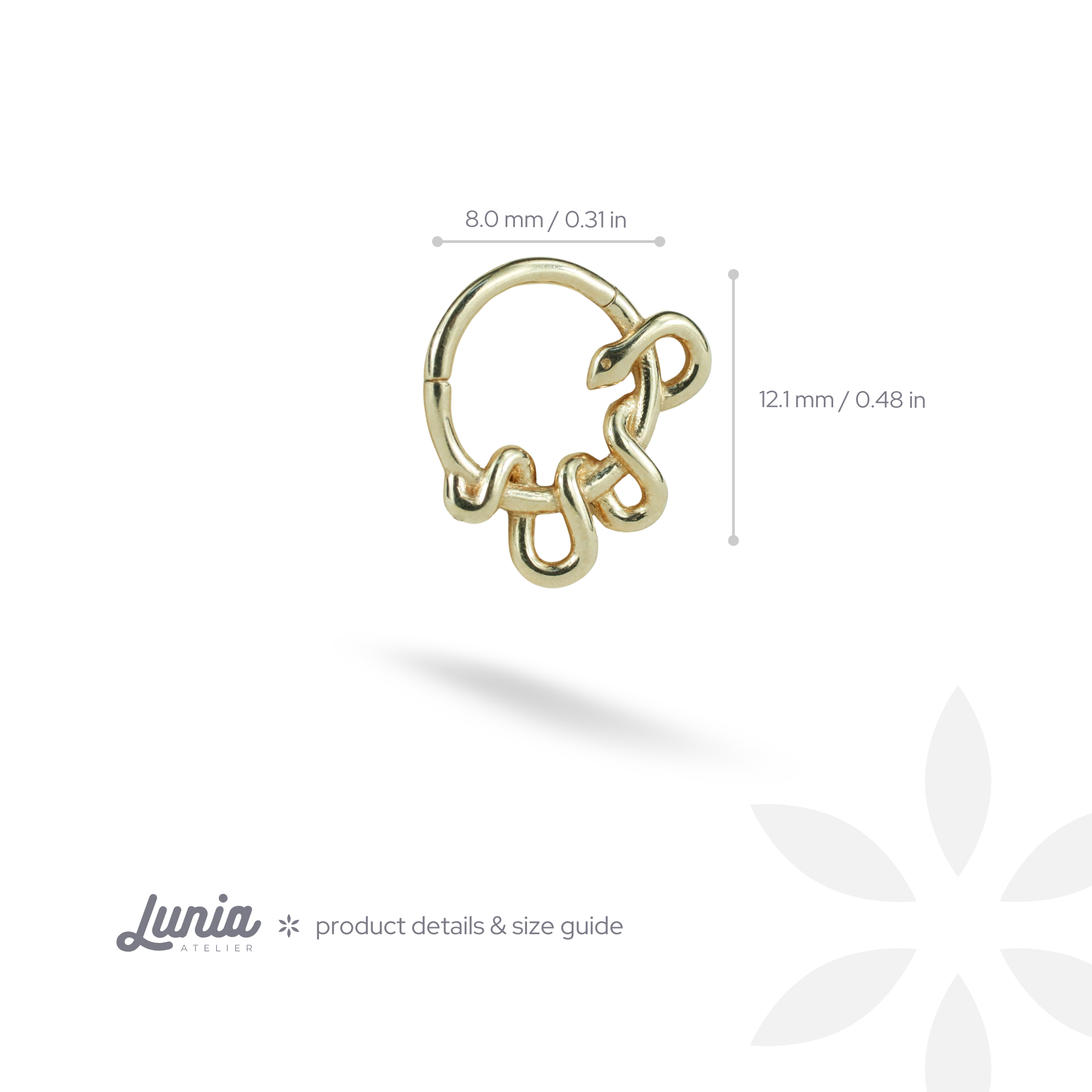 Snake Hoop Ear Piercing 14K Gold
