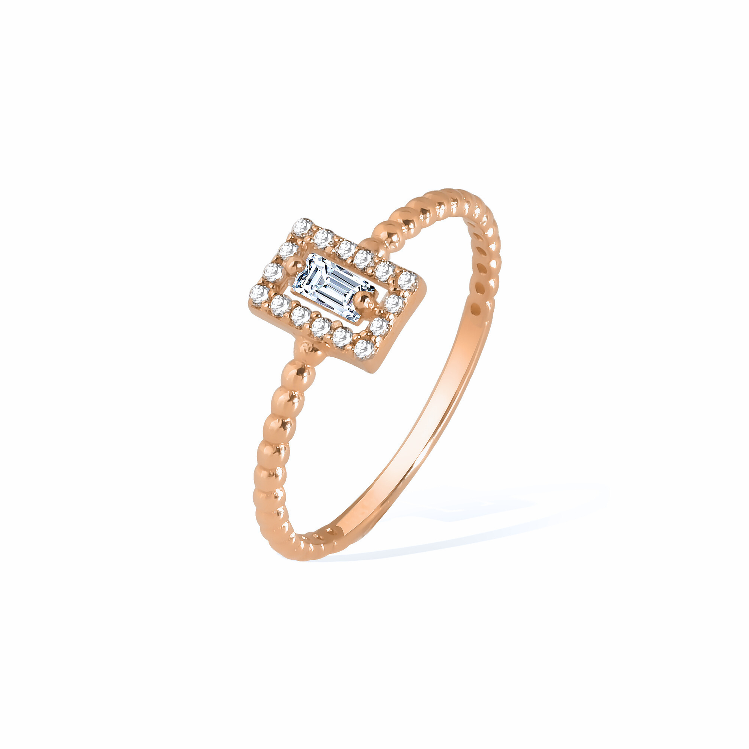 Rectangle Diamond Ring 14K Gold
