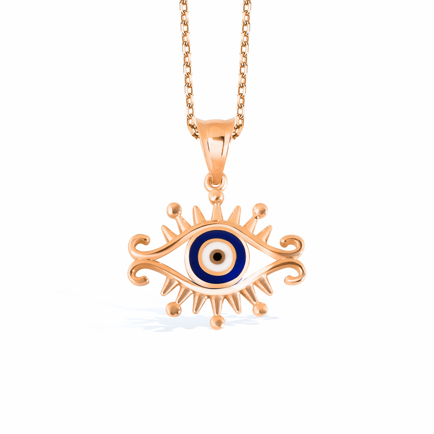 Eyelash Eye Necklace 14K Gold