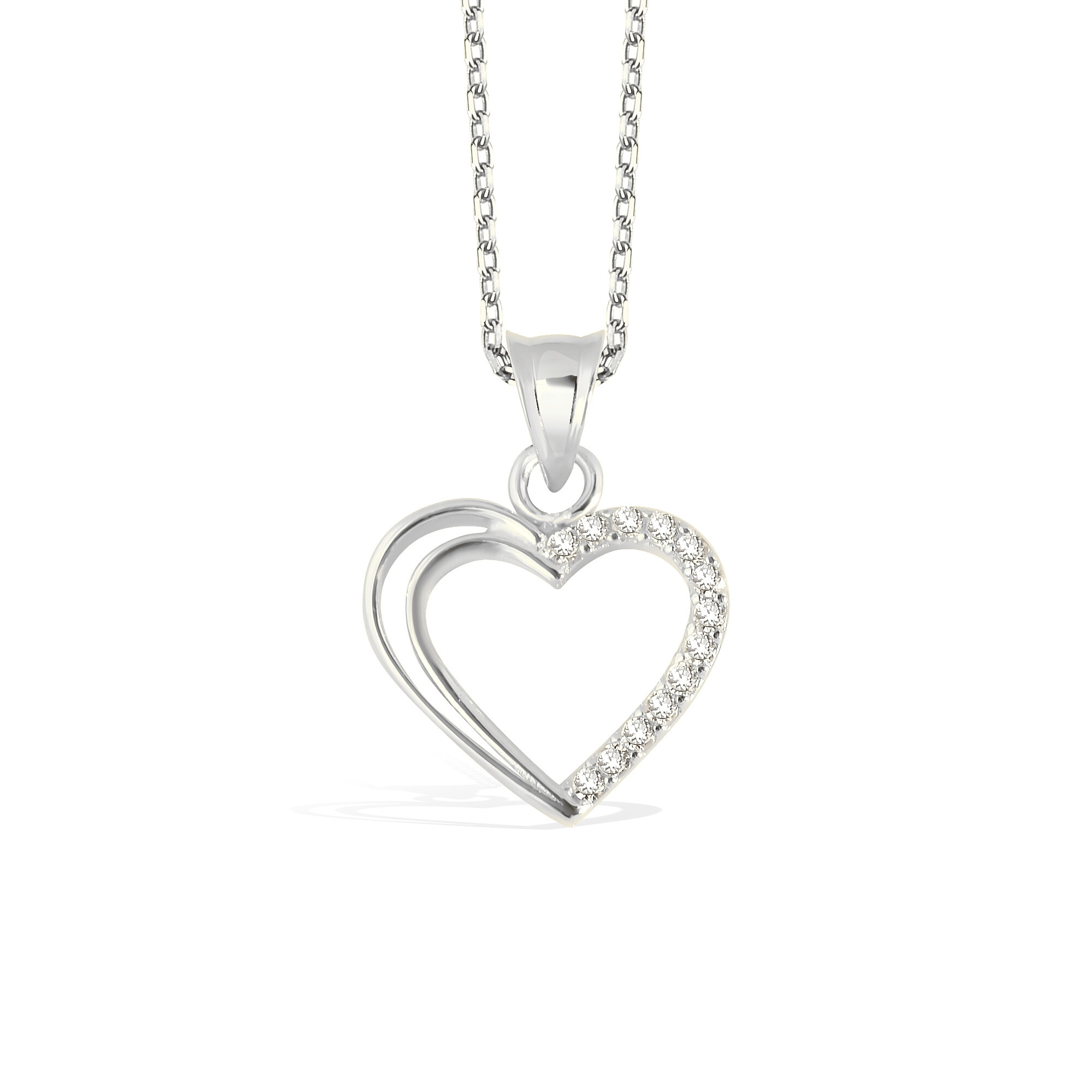 Heart Diamond Necklace 14K Gold
